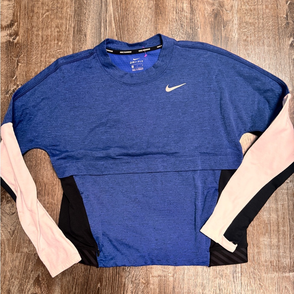 Nike Blue and Black Long Sleeve Top